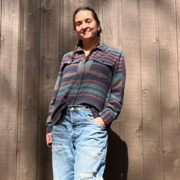 United By Blue Tops - United By Blue Striped Flannel Button Down Shirt Size M